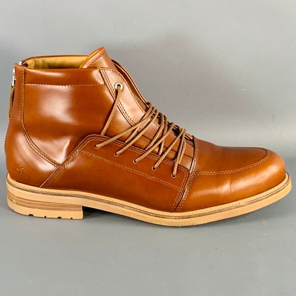 WANT LES ESSENTIELS DE LA VIE Size 11 Brown Leather Lace-Up Ankle Boots - Picture 2 of 8